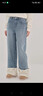 樂(lè )町直筒牛仔褲冬磨毛加厚可拆卸褲子C1HAF4427 藍2 M 曬單實(shí)拍圖