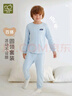 拉比兒童內衣套裝四季小中大童男女童純棉圓領(lǐng)睡衣睡褲 灰藍150 曬單實(shí)拍圖