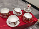美道（MeidQO）喜上梅梢蠟燭加熱花茶壺整套家用英式下午茶茶具結婚送人生日禮物 喜上梅梢（6杯碟+花茶壺）紅色盒 曬單實(shí)拍圖