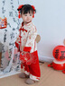 班喜迪女童漢服套裝秋冬裝寶寶周歲禮服兒童新中式國風(fēng)唐裝冬季拜年衣服 紅色 90 曬單實(shí)拍圖