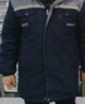 淘樂(lè )多冬季長(cháng)袖加厚保暖工作服套裝男棉襖棉衣汽修勞?？刹鹦斗弦露ㄖ?可拆內膽牛角上灰下藍長(cháng)款棉襖 175/XL單件棉衣 曬單實(shí)拍圖