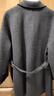 朗姿純羊毛西裝領(lǐng)雙排扣修身中長(cháng)款毛呢外套氣質(zhì)通勤冬季新款 深灰色 L 曬單實(shí)拍圖