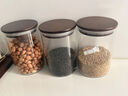 千尋雅致食品級茶葉罐玻璃密封罐防潮儲物罐五谷雜糧陳皮帶收納一體收納 【主圖款】(550ml*2+700ml*2)密封罐+4孔杯架 曬單實(shí)拍圖