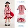 JELLYBABY[32支高紗]女童秋冬針織套裝紅色裙子大童時(shí)髦洋氣小香風(fēng)寶寶童裝 曬單實(shí)拍圖