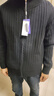 羅蒙（ROMON）純棉針織開(kāi)衫男士毛衣秋冬季新款拉鏈針織衫外套男加絨加厚外穿冬 黑色 加絨 2XL (150-170斤) 曬單實(shí)拍圖