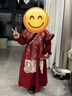 芭米諾漢服女童冬款中國風(fēng)古裝冬季拜年服唐裝女孩兒童古風(fēng)裙 紅色 120 曬單實(shí)拍圖