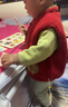 嘟嘟家兒童唐裝馬甲新中式男童新年坎肩女童拜年服寶寶年裝背心 紅色100 曬單實(shí)拍圖