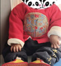 舒貝怡嬰兒衣服新年男童套裝紅色中國風(fēng)兒童拜年服夾棉加厚周歲抓周100 曬單實(shí)拍圖
