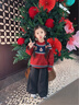 嘟嘟家寶寶圣誕毛衣冬裝兒童國風(fēng)針織衫冬款男童過(guò)年衣服女童拜年服保暖 酒紅色 100 曬單實(shí)拍圖