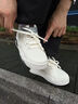 回力（Warrior）官方男鞋冬季皮面板鞋男休閑運動(dòng)鞋男厚底百搭白鞋子男款米灰42 曬單實(shí)拍圖