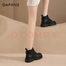 達芙妮（DAPHNE）馬丁靴女靴2024春秋新款英倫風高幫時裝靴女系帶短靴單靴短靴子女 黑色 單里 跟高4.2cm 34 標準尺碼 曬單實拍圖