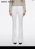 MISS SIXTY2025秋季新款白色抓毛牛仔褲女修身高腰顯瘦微喇叭長(cháng)褲 白色常規 29 曬單實(shí)拍圖