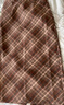百圖betu女裝冬季新款半身裙直筒復古格紋百搭顯瘦裙子女2410D04 咖格 M 曬單實(shí)拍圖