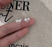 芯奢S999純銀公主的蝴蝶結耳釘女士養耳洞甜美足銀韓系耳環(huán)設計耳飾 999銀-蝴蝶結耳釘一對 曬單實(shí)拍圖