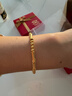 中國珠寶（Sino gem）竹節黃金手鏈女士足金轉運珠手鐲手串2026新年生日禮物送女友老婆 竹節手鐲+品牌禮盒 金重約2.2g 曬單實(shí)拍圖