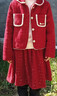 迪士尼童裝拜年服女童套裝2026新款兒童紅色過(guò)年服夾棉外套半身裙兩件套 曬單實(shí)拍圖
