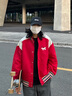 森馬（Semir）新年騏驥紅丨外套男26春季三防刺繡拼接上衣寬松休閑棒球夾克紅色 紅色調00366 （紅黑兩色雙面穿款式） L 曬單實(shí)拍圖