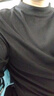 真維斯（Jeanswest）長(cháng)袖t恤男裝秋冬季款保暖內搭打底衫雙面加絨純色男士長(cháng)袖上衣服 黑色 純色 2XL 【高低領(lǐng)可選】 曬單實(shí)拍圖