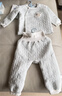 優(yōu)奇嬰兒衣服男女寶寶春秋40克薄棉套裝嬰幼兒早秋保暖內衣分體兩件套 曬單實(shí)拍圖