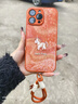 適用蘋(píng)果16Promax絲綢小馬金屬漆氣墊殼掛繩手機殼全包防摔保護套 橙金屬漆氣墊-絲綢小馬+小馬掛繩 蘋(píng)果16Promax 曬單實(shí)拍圖
