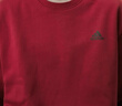 adidas情侶款寬松抓絨圓領(lǐng)長(cháng)袖衛衣套頭衫男女秋季阿迪達斯輕運動(dòng) 紅色/黑色   L 曬單實(shí)拍圖