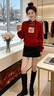 啄木鳥(niǎo)新中式國風(fēng)盤(pán)扣白馬紅色圣誕毛衣女款2026新款冬季本命年馬年衣服 馬年新中式毛衣【絕美巨好看的早秋穿搭獨特漂亮早秋超 S 曬單實(shí)拍圖