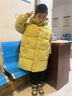 G.duck小黃鴨棉服男童女童2025中長(cháng)款冬裝中小童寶寶加厚冬季連帽棉襖服 芥末綠 120 cm  身高115cm可以穿 曬單實(shí)拍圖