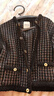 SANDRO秋冬女裝經(jīng)典氣質(zhì)黑色格紋細閃圓領(lǐng)針織開(kāi)衫外套 黑色 L (3) 曬單實(shí)拍圖