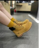 添柏嵐（Timberland）男女同款秋冬季新款鞋踢不爛大黃靴情侶戶(hù)外防水高幫馬丁靴 黃色高幫 41 曬單實(shí)拍圖