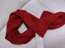 帕什【25新款】羊絨圍巾女100%山羊絨方格長(cháng)方形保暖針織圍脖 PS-M18 波爾多紅 曬單實(shí)拍圖