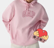 蓋璞男女裝春款logo抽繩連帽口袋衛衣寬松上衣美版708409 粉色 M 美碼 L亞洲碼180/96A 曬單實(shí)拍圖