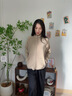 NAOTIEA意大利小帆船搖粒絨立領(lǐng)加厚加絨衛衣女2025秋冬保暖品牌打底外套 駝色 XL （建議105-125斤） 曬單實(shí)拍圖