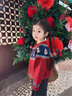 嘟嘟家寶寶圣誕毛衣冬裝兒童國風(fēng)針織衫冬款男童過(guò)年衣服女童拜年服保暖 酒紅色 100 曬單實(shí)拍圖