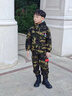 男童冬裝勛章迷彩加厚套裝冬季兒童加絨運動(dòng)兩件套中小童痞帥衣服 軍綠色 140 cm 曬單實(shí)拍圖