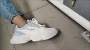 鴻星爾克（ERKE）女鞋皮面運動(dòng)鞋跑步鞋子女2025冬季新款官方旗艦休閑老爹鞋旅游鞋 微晶白/輕氧藍 38 曬單實(shí)拍圖