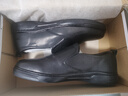 蜻蜓牌秋冬季棉皮鞋男士頭層真牛皮加絨軟皮軟底休閑一腳蹬中老年爸爸鞋 黑色四季單里款 （標準皮鞋尺碼） 40 曬單實(shí)拍圖