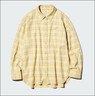 優(yōu)衣庫女裝法蘭絨襯衫/格紋格子長(cháng)袖襯衣485263 41 杏黃色 M 曬單實(shí)拍圖