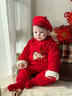 湯尼倍兒嬰兒套裝冬過(guò)年拜年服馬年寶寶加厚外出紅色新年喜慶棉服 新年紅 /吉祥如意 90 cm 曬單實(shí)拍圖