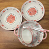 臻廚聚碗碟套裝餐具整套釉下彩卡通家用陶瓷飯碗盤(pán)子碗筷組合喬遷送禮 二人食小粉豬餐具7頭 曬單實(shí)拍圖