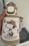 史努比（SNOOPY）兒童保溫杯帶杯套316不銹鋼幼兒園直飲水壺男女學(xué)生雙飲吸管水杯 曬單實(shí)拍圖