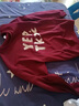 卡度頓美式圓領(lǐng)衛衣套裝男裝秋冬季新款學(xué)生一套搭配潮流牛仔褲兩件套 紅色+藍褲【2件套】 XL 曬單實(shí)拍圖