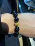 中國黃金六字真言黃金手鏈男士黑曜石手串新年情人節禮物男友老公生日 足金轉運銅錢(qián)黑曜石手串-12mm 曬單實(shí)拍圖