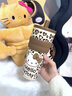 LIKE BB三麗鷗hellokitty豹紋保溫杯大容量吸管水杯女生高顏值可愛(ài)禮物 棕色豹紋KT-660ml【送杯刷+diy】 曬單實(shí)拍圖