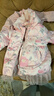 戴維貝拉（DAVE＆BELLA）冬裝新款女童白鴨絨羽絨服兒童中長(cháng)款外套三防女寶寶連帽外衣 花朵印花【現貨】 90 cm 【充絨量71.5g】 曬單實(shí)拍圖