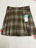 茵曼（INMAN）2025秋冬女裝新款復古磨毛格紋高腰百褶短裙學(xué)院風(fēng)A字半身裙  深咖格 S 曬單實(shí)拍圖