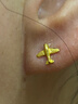 賽菲爾黃金耳飾足金999.9女迷你養耳棒卡通耳釘 飛機約0.35克 單支售賣(mài)  曬單實(shí)拍圖