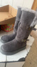 百麗踏高筒灰色雪地靴女2025冬季新款厚底加絨加厚中長(cháng)筒雪地棉靴子棉鞋 灰色 36 (230mm) 【標準尺碼】 曬單實(shí)拍圖