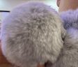 槿城真毛獺兔毛圍巾女冬季保暖百搭可愛(ài)交叉皮草圍脖瀨兔毛絨加厚TT02 雙球淺灰色 曬單實(shí)拍圖