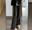 棠暖微喇叭褲女加絨加厚冬季女褲高腰顯瘦瑜伽褲春季新款休閑運動(dòng)衛褲 冬季加絨-黑色常規款 XL 120-135斤 曬單實(shí)拍圖