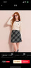 三彩2025秋季新款復古格紋毛呢半身裙高腰修身A字裙顯瘦短裙M 曬單實(shí)拍圖